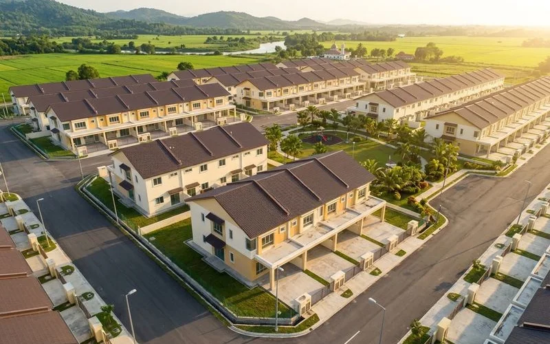 Foto udara taman perumahan baru Sungai Petani